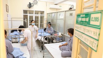 Bệnh nhân điều trị sốt xuất huyết tại Bệnh viện Hữu nghị Việt Nam - Cuba. Ảnh tư liệu: Minh Quyết/TTXVN.