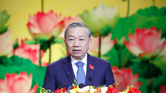 Tổng Bí thư Tô Lâm phát biểu. 