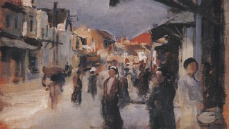 Tác phẩm Phố Hàng Bạc, Victor Tardieu. Ảnh scan từ Dấu ấn 100 năm.