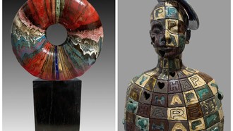 Hai tác phẩm thuộc BST "Luân hồi" và "Tiếng vọng". Ảnh: Nghệ sĩ Nguyễn Thu Thủy