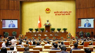 Quốc hội làm việc tại nghị trường.