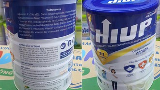 Dù quảng cáo là loại sữa "chính hãng", có tác dụng giúp trẻ em cao hơn; nhưng ngay trên bao bì, Hiup lại không “dám” tự nhận là sữa.