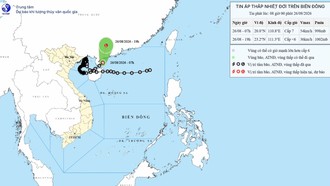 Áp thấp nhiệt đới đổi hướng, di chuyển nhanh về Quảng Tây (Trung Quốc)