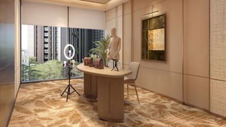 Không gian Creative Studio tại Imperia Sensa Park dành cho các hoạt độngsáng tạo nội dung như podcast, livestream của giới trẻ.