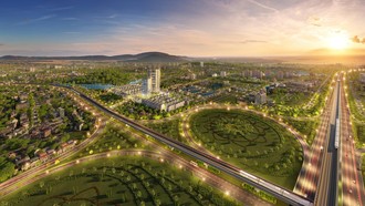 Phối cảnh dự án Hoa Lac Metro City- Khu đô thị TOD đầu tiên tại khu Tây Hà Nội.