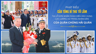 Phát biểu của Tổng Bí thư Tô Lâm tại Lễ đón nhận Danh hiệu Anh hùng Lực lượng Vũ trang Nhân dân của Quân chủng Hải quân