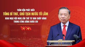 Toàn văn phát biểu của Tổng Bí thư, Chủ tịch nước Tô Lâm khai mạc Hội nghị lần thứ Tư Ban Chấp hành Trung ương Đảng khóa XIV