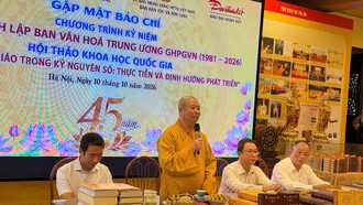 Ban Văn hóa Trung ương Giáo hội Phật giáo Việt Nam chia sẻ thông tin về chuỗi kỉ niệm 45 năm thành lập tại chùa Yên Phú, Ngọc Hồi, Hà Nội 
