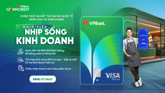 Thẻ ghi nợ VPBank CommCredit Visa được thiết kế dành riêng cho hộ kinh doanh