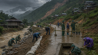 Quân đội chủ động ứng phó với mưa lớn, lũ quét, sạt lở đất