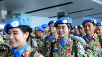 Niềm vui và tự hào của chiến sỹ Đội Công binh số 4 khi lên đường thực hiện nhiệm vụ gìn giữ hòa bình.