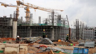 Dự án Trung tâm hội nghị APEC và các công trình chức năng đang đẩy nhanh tiến độ thi công. Ảnh: Lê Huy Hải/TTXVN