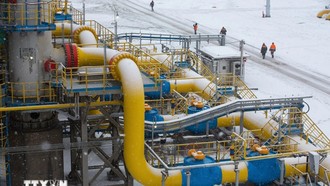 Hệ thống đường ống dẫn khí đốt tự nhiên Nord Stream 2 ở Ust-Luga, Nga.