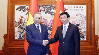 Tổng Bí thư, Chủ tịch nước Tô Lâm hội kiến Chủ tịch Chính hiệp toàn quốc Trung Quốc Vương Hộ Ninh.