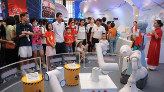 Gian trưng bày của Viện Hàn lâm Khoa học và Công nghệ Việt Nam tại triển lãm thành tựu đất nước