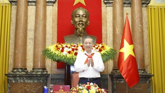 Tổng Bí thư, Chủ tịch nước Tô Lâm tại cuộc gặp mặt 85 Đội viên tiêu biểu toàn quốc. Ảnh: Thống Nhất/TTXVN