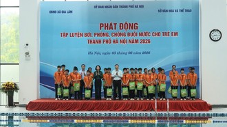Hà Nội phát động tập luyện bơi, phòng, chống đuối nước cho trẻ em