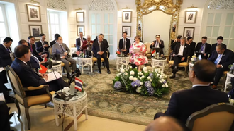Quang cảnh cuộc họp không chính thức các Bộ trưởng Ngoại giao ASEAN và Bộ trưởng Ngoại giao Myanmar. 