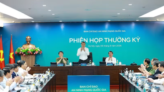 Thủ tướng Lê Minh Hưng, Trưởng Ban Chỉ đạo An ninh mạng Quốc gia chủ trì cuộc họp thường kỳ của Ban Chỉ đạo. 