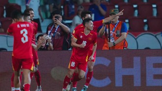 Tuyển Việt Nam thắng Thái Lan 2-0 ở chung kết lượt đi ASEAN Cup 2026. Ảnh: FAT