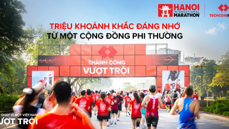 Dự kiến 14.000 vận động viên trong nước và quốc tế sẽ sải bước trên cung đường di sản Hà Nội tại Giải Marathon Quốc tế Hà Nội Techcombank mùa thứ 5. Ảnh Techcombank