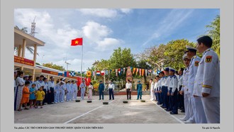 Một tác phẩm trong triển lãm “Sức trẻ biển đảo Tổ quốc”