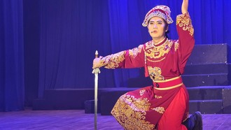 Thí sinh Tấn Đạt dự thi trích đoạn "Vương quyền" với vai Lê Văn Duyệt