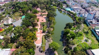 Toàn cảnh Công viên Lê Thị Riêng nhìn từ trên cao