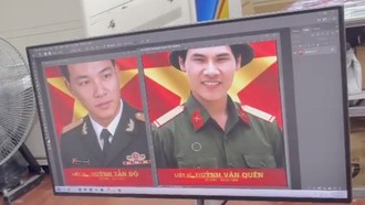 Chân dung liệt sĩ đang được phục dựng
