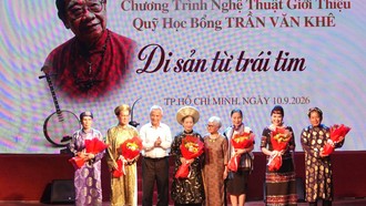 Tôn vinh các cá nhân và tập thể được trao tặng giải thưởng Trần Văn Khê 2026 (lần II) - Ảnh: Linh Bảo