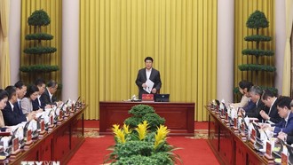 Chủ tịch nước Lương Cường phát biểu chỉ đạo. Ảnh: Lâm Khánh/TTXVN.