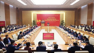 Hội nghị tổng kết công tác năm 2025 và triển khai phương hướng, nhiệm vụ năm 2026 của Ban Chấp hành Đảng bộ Chính phủ. Ảnh: Dương Giang/TTXVN.