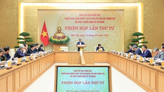 Thủ tướng Phạm Minh Chính, Trưởng Ban Chỉ đạo quốc gia triển khai Nghị quyết số 68-NQ/TW của Bộ Chính trị về phát triển kinh tế tư nhân, chủ trì Phiên họp lần thứ tư của Ban Chỉ đạo. Ảnh: VGP/Nhật Bắc.