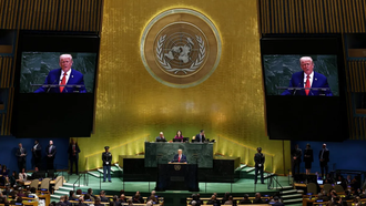 Tổng thống Mỹ Donald Trump phát biểu trước Đại hội đồng LHQ ở New York ngày 23/9/2025.
