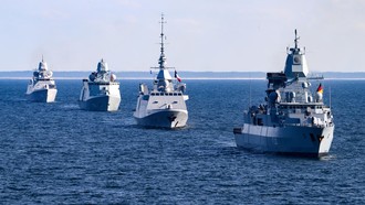 Các tàu chiến từ nhiều quốc gia tham gia cuộc tập trận Northern Coasts 23 ở Biển Baltic ngoài khơi bờ biển Latvia, ngày 18/9/2023.