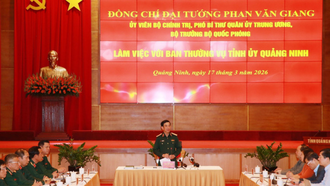 Đại tướng, Bộ trưởng Quốc phòng Phan Văn Giang làm việc với Ban Thường vụ Tỉnh ủy Quảng Ninh