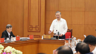 Tổng Bí thư Tô Lâm, Trưởng Ban Chỉ đạo Trung ương về phòng, chống tham nhũng, lãng phí, tiêu cực phát biểu.