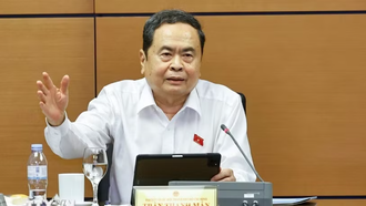 Chủ tịch Quốc hội Trần Thanh Mẫn, đại biểu Quốc hội Thành phố Hồ Chí Minh phát biểu.