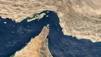 Hình ảnh eo biển Hormuz được quan sát từ vệ tinh.