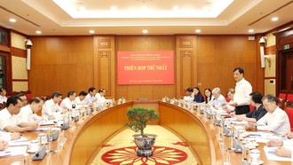 Phiên họp thứ Nhất của Ban Chỉ đạo Trung ương về sơ kết 1 năm vận hành bộ máy của hệ thống chính trị và chính quyền địa phương 2 cấp. Ảnh: Phương Hoa/TTXVN.