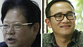 Ông Đào Hữu Huyền (trái) và ông Đào Hữu Duy Anh (phải). Ảnh: BCA