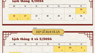 Bộ Nội vụ: Không có chủ trương hoán đổi ngày nghỉ dịp Giỗ Tổ Hùng Vương và nghỉ lễ 30/4 và 1/5