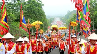 Lễ rước kiệu về Đền Hùng trong Lễ Giỗ Tổ Hùng Vương. (Ảnh minh họa)
