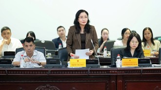 Thứ trưởng Bộ VHTTDL Trịnh Thị Thủy trình bày tờ trình về dự thảo Nghị quyết