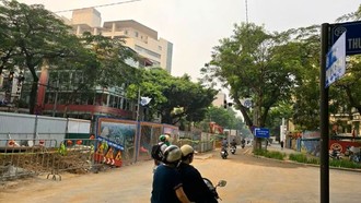 Thi công dự án chống ngập tại ngã tư Lý Thường Kiệt-Phan Chu Trinh.