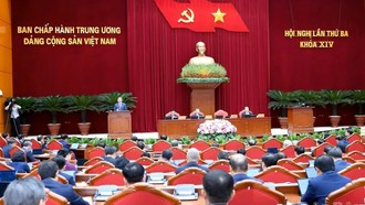 Quang cảnh Hội nghị lần thứ ba Ban Chấp hành Trung ương Đảng Cộng sản Việt Nam khóa XIV.