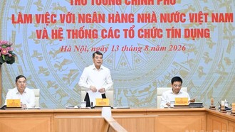 Thủ tướng Chính phủ Lê Minh Hưng chủ trì cuộc làm việc với Ngân hàng Nhà nước Việt Nam và hệ thống các tổ chức tín dụng.
