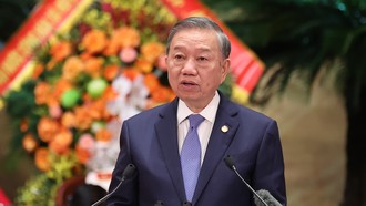 Tổng Bí thư, Chủ tịch nước Tô Lâm phát biểu chỉ đạo Đại hội đại biểu Mặt trận Tổ quốc Việt Nam lần thứ XI. Ảnh: Thống Nhất