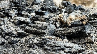 Những thanh dầm gỗ bị cháy được phát hiện tại Thành phố David. Ảnh: Cơ quan Cổ vật Israel