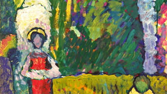 Wassily Kandinsky, Mảnh ghép của "Ngẫu hứng II (Hành khúc tang lễ)" (chi tiết từ tác phẩm "Ngẫu hứng II (Hành khúc tang lễ)"), 1909 - ước tính 4,000,000 - 6,000,000 bảng Anh.